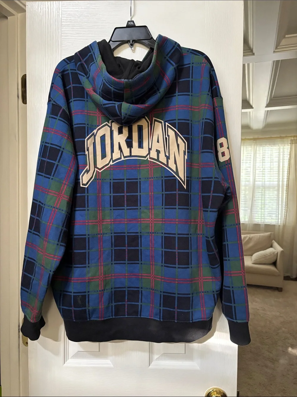 Jordan Blue & Green Plaid Hooded Pullover